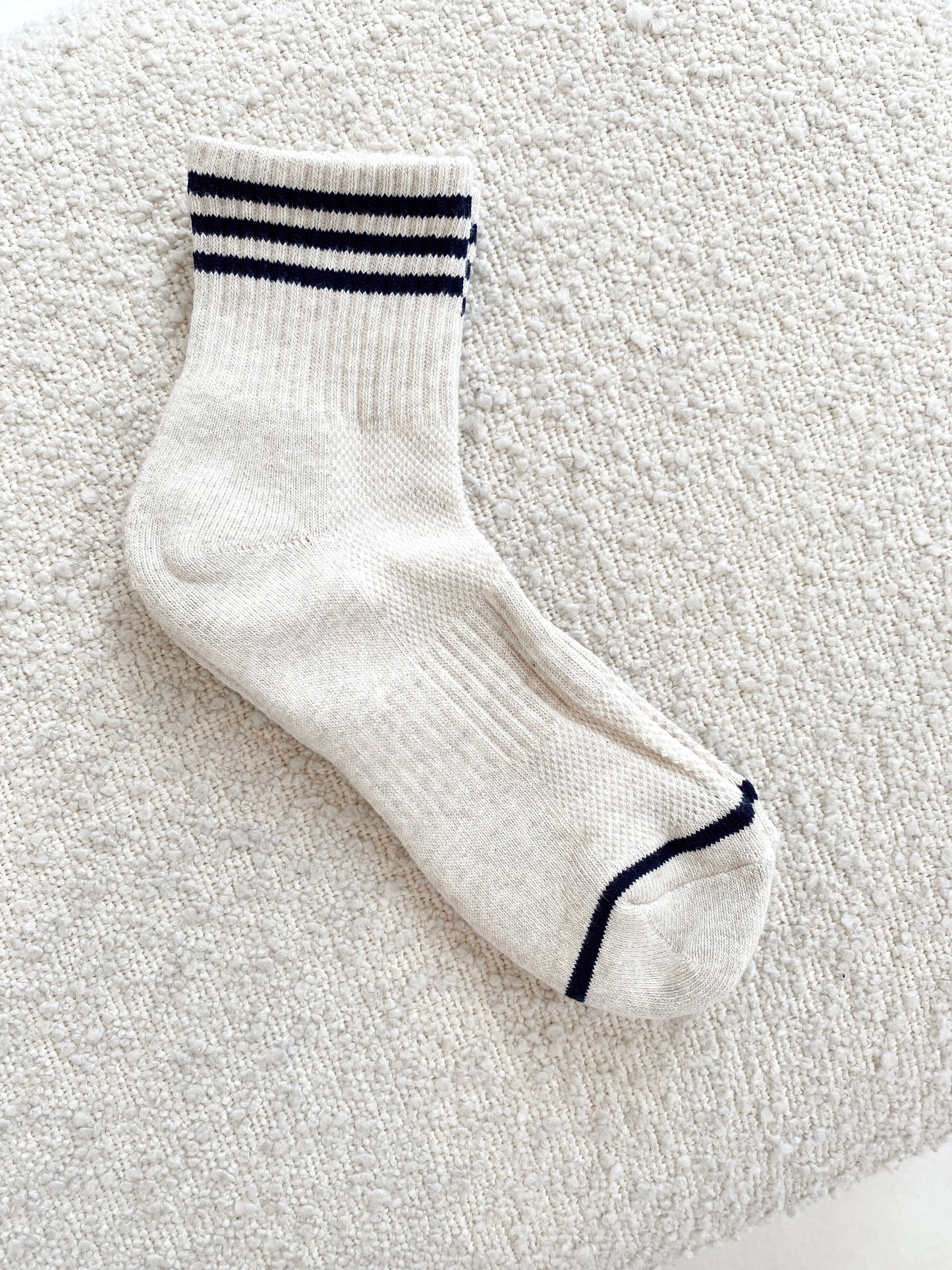Girlfriend Socks - Oatmeal Stripe