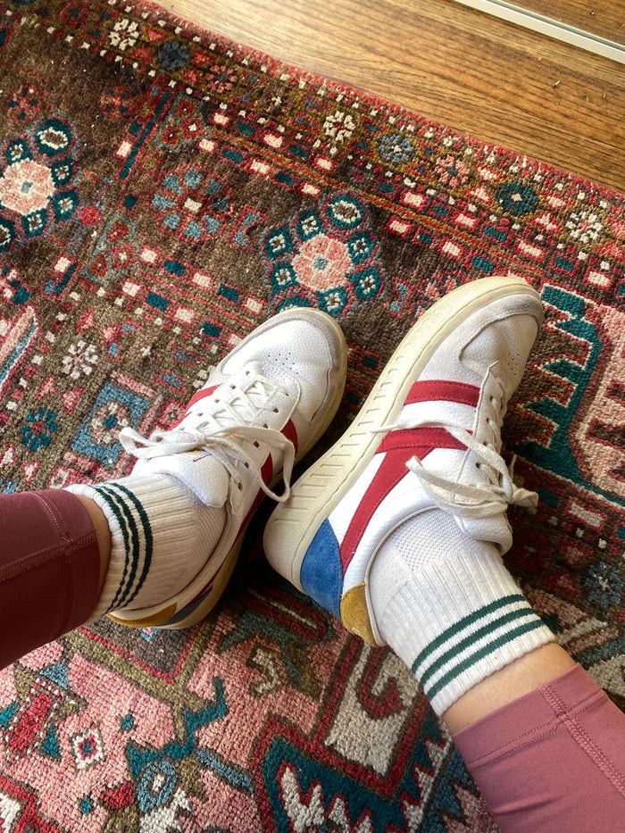 Girlfriend Socks - Egret Stripe