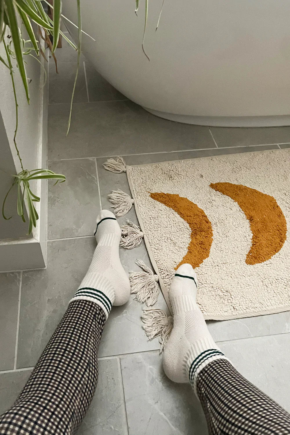 Girlfriend Socks - Egret Stripe
