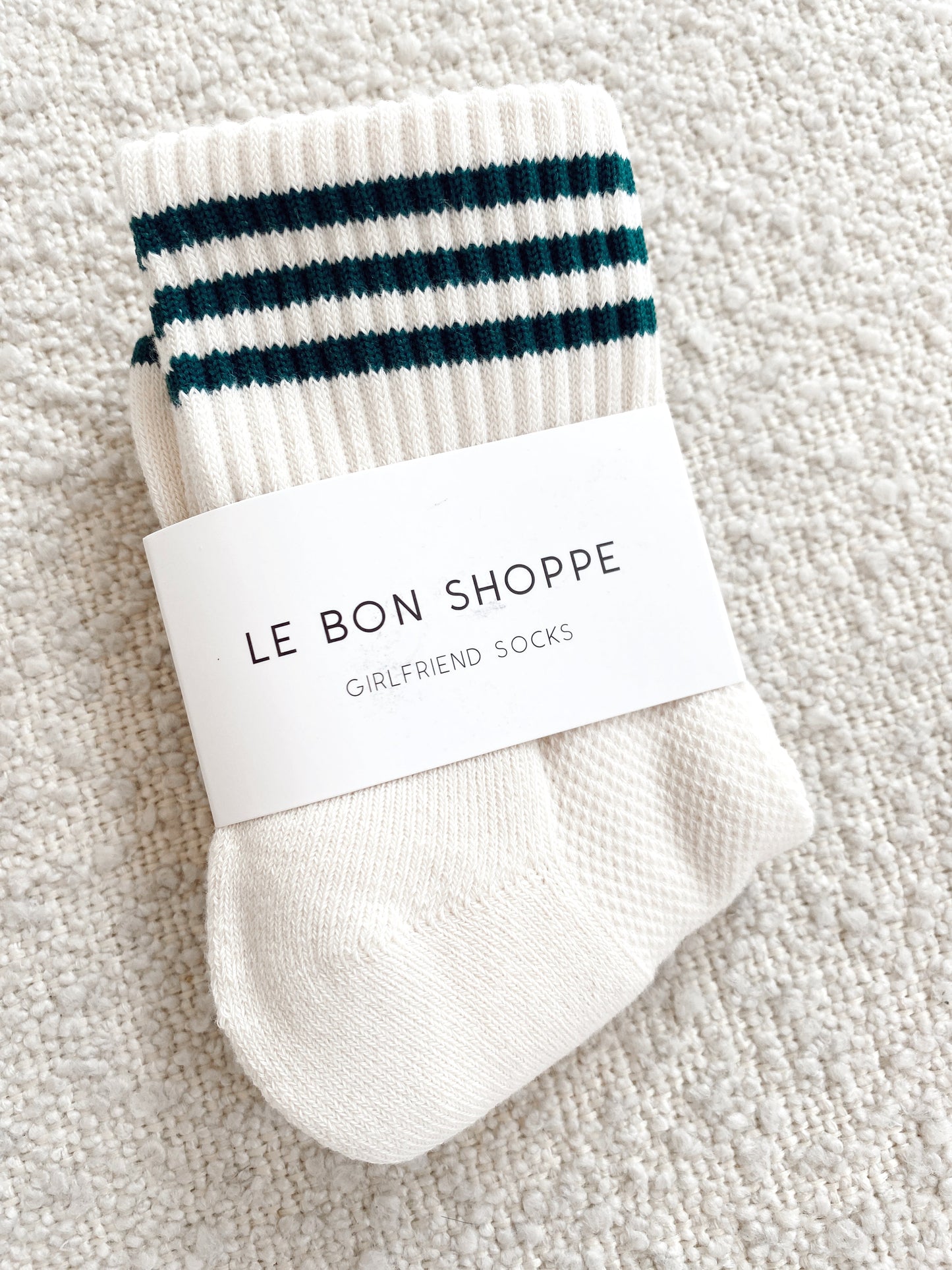 Girlfriend Socks - Egret Stripe
