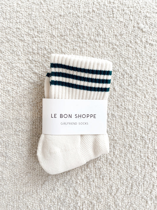 Girlfriend Socks - Egret Stripe