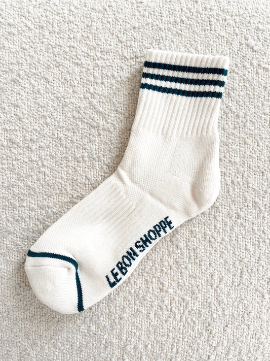 Girlfriend Socks - Oatmeal Stripe