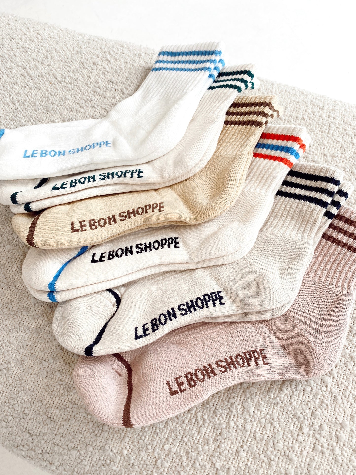 Girlfriend Socks - Egret Stripe